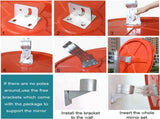 30cmSecurity Mirror PC Convex Traffic Mirror Wide Angle Curved Safety Mirror Circular Pole Mount V1366-AZ2-W-03275