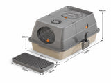 Dark Grey Large Stainless Steel Cat Litter Box, Foldable Covered Cat Litter Tray with Top & V1243-MSPT144-DRAKGRAY-L-DD