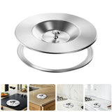 304 Stainless Steel Trash Can Lid Plated Silver Space Saving Design Versatile Application V1192-AZ-W-19478