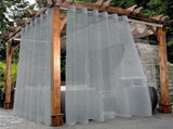 1 Pair Water Resistant Sheer Eyelet Curtains for Outdoor, 140x250cm, Gray V1188-MS-325-0456
