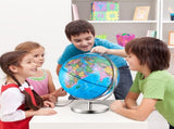 Rotating World Globe with Stand, 330.2 mm, Educational Geographic Globe with Precise Time Zone ABS V952-DQYJJLBFG13Y9FFDEV0