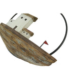 Set 2 Handcrafted Round Boat / Beach Wall Art 28cm V637-12815WAL