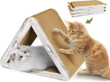 Foldable Triangle Cat Scratcher - 6 Usable Sides Cat Scratcher for Indoor Cats - Vertical Cat Board V1258-DP02-C-1036