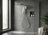 12" Rain Shower Head Set with 3-Mode Handheld Brass High Pressure WELS Chrome SHOWER-B-B2-SQ-12-SI
