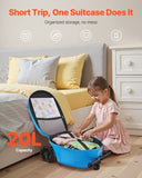 VEVOR Ride-on Luggage 20-inch Kids Scooter Suitcase with Flash Wheels Blue V952-FDDQXXLX20INVRMNL001V0