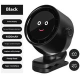 Black Portable Stroller Fan with LED Display - Bladeless Safety Clip-On Fan for Baby & Desk V888-ELOSUNG40042