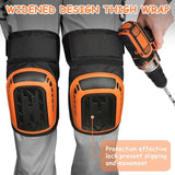 Work Knee Pads Construction, Knee Pads with Robust Foam Padding Gel Cushion Extended Thigh Strap V1237-MS-626-359