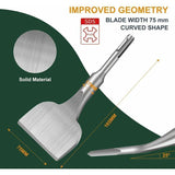 Tile Chisel, Chisel, 25 Degree Curve, Flat Tile Chisel, Professional Tile Chisel for Impact Hammers V1237-ZY-715-194
