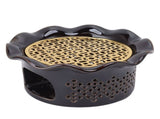 Teapot Warmer Ceramic Alloy Tea Warmer with Tea Light Holder Teapot Mat Hollow Out Flounce Design V1294-YM0703-3118230129411