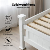 Artiss King Single Bed Frame and Bedside Table WBED-004KS-FURNI-PURE-AB