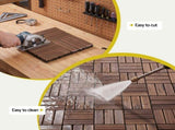 Gardeon 27PCS Wood Deck Tiles 30x30cm Interlocking Floor Tiles Pine Brown GD-WT-CR-27PCS-BR
