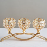 Gold Candle Holders for Table Centerpiece, 3 Arms Metal Candlestick Holders for Home Decor, Wedding, V1369-AZ3-W-00587
