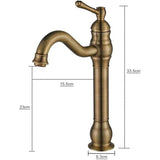 Retro Basin Faucet 360 Degree Swivel Single Lever Bathroom Mixer Tap High Spout Hot and Cold Water V1237-ZY-715-064
