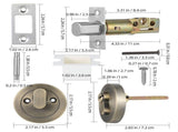 Sturdy Golden Circular Door Lock for Home Security with Key Control V1192-AZ-W-25124