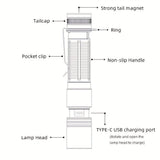 powerful rechargeable magnetic outdoor lighting, long-range V1102-124-74568-BLK-12W