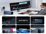 ACASIS EC-7352 Dual bays 2.5/3.5" RAID USB3.2 Gen1 5Gbps hard drive dock Max 60TB V28-ELEACAEC7352