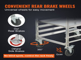 Bun Pan Rack, 10-Tier Commercial Bakery Racks with Brake Wheels, Aluminum Racking Trolley Storage V952-MBPJLZCCHC1058T4RV0