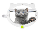 Black 4-Way Locking Cat Flap Door - Pet Entry Portal for Interior Doors, Walls & Cabinets V888-ELOSUNG32885