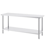 Stainless Steel Prep Table, 24 x 72 x 34 Inch, Heavy Duty Metal Worktable with 3 Adjustable Height V952-CFBXGGZTLCWJFVL3YV0