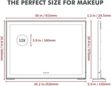 Large Hollywood Makeup Mirror 3 Modes Lighted and Smart Touch Control V178-84958
