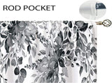 Blue Grey Eucalyptus Botanical Leaves Floral Kitchen Window Curtains Over Sink Farmhouse Flower Leaf V1192-AZ-W-25014