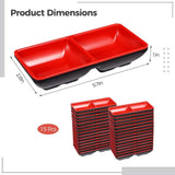 15PCS Dual Dipping Bowls, Melamine Soy Sauce Dishes, Sushi Sauce Dipping Plates, Divided Cups, 2 V1369-AZ3-W-08826