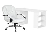 Artiss Computer Desk 120cm Executive Office Chair Set PU Leather High Back White FURNI-O-DESK-CHAIR-9127-WH