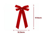 Jingle Jollys 12Pcs Red Velvet Christmas Bows Tree Decorations Xmas Decor XM-TR-BOW-12PCS-RD