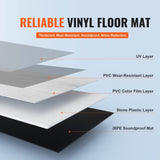 Interlocking Vinyl Floor Tiles 48 x 7.3 inch, 10 Tiles 5.5mm Thick Snap Together, Light Gray Wood V952-LSYXJDDLSQHMPROS8V0