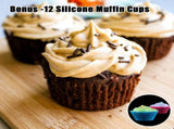 Silicone Muffin Pan Cupcake Set - Mini 24 Cups and Regular 12 Tin, Nonstick Food Grade Molds with V1259-DP01-A-4509