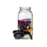 64Oz Glass Pitcher with Lid Wide Mouth Jar Leak-Proof, for Tea, Milk V1369-AZ3-W-12694
