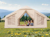 Inflatable Tents for Camping, 4-6 Person Easy Setup Blow up Tent with Hand Pump, 300D Oxford 4 V952-KJZP331MCQWZC4B47V0