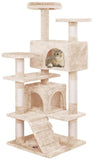 CARLA HOME 180cm Cat Tree Tower for Indoor Cats with Plush Perches, Dual Condos, Natural Sisal LSB-36392