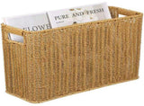 Woven Storage Basket with Hollow Handles, Large Plastic Organizer V1366-AZ2-W-20734