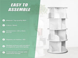 360-degree Rotating 4 Tier Display Shelf Bookcase Organiser V63-834351