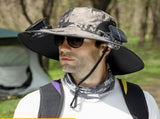 Dual Solar Fan Hat with Rechargeable Battery - Wide Brim UPF 50 Sun Protection Bucket Hat - Khaki V888-ELOSUNG41727