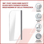 180 Degree Pivot Door 6mm Safety Glass Bath Shower Screen 900x1400mm By Della Francesca V63-829021