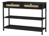 Levede Console Table with Drawers 3-Tier Slim Hallway Table 80cm Entryway Black CH1193-AU