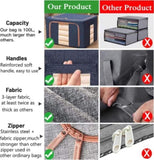Foldable Storage Box Crushed Steel Frame Clothes Quilt Toys Organizer 100L Random color V201-W12783610