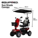 EQUIPMED Mobility Scooter & Power Wheelchair Shade Canopy Roof, 1-Inch Mount, 3 Height Settings, V219-HMBMSAEQC9KA