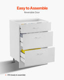 White Shaker Base Cabinet with 3 Drawers, 60 cm Unassembled Drawer Base Cabinet, 60 W x 48 D x 82 H V952-CJDJCJDJ3CW6PZGL7V0