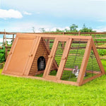 i.Pet Rabbit Hutch Chicken Coop 119cm x 51cm x 44cm Chicken Coop Large Run Wooden Cage Outdoor PET-GT-CAGE-R005