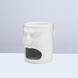 Face Shape Ceramic Cookie Holder Mug with Biscuit Holder White V1192-AZ-W-27414