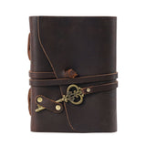 Antique Leather Journal Writing Notebook for Key Bandage Journal Notepad Thick Paper for Work Travel V1192-AZ-W-23296