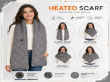 Stay Warm Anywhere with This USB-Powered Heated Scarf, Featuring Five Adjustable Heat Levels, Plush V1341-ZY-A2YNYYNZ-GREY-LONG