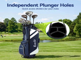 Everfit Golf Stand Bag Lightweight Carry Bag Dual Strap Club Divider Blue GOLF-B-BAG-STAND-A-BL