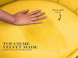 Armchair Padded Lounge Chair Accent Velvet Shell Scallop YELLOW V274-FT-VAC-1596-YE