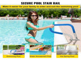 Pool Rail 32x23 Pool Railing 304 Stainless Steel 250LBS Load Capacity Silver Rustproof Pool Handrail V952-BXGYCFS3W32X23YC1V0