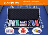 8 Player 1.8m Folding Poker Table and 300pcs Chips Set Portable Card Game Blue Layout Blue SOCCER-8POK-PCS-300