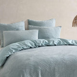 Platinum Collection Kaia Sage Stonewashed Cotton Matelasse Quilt Cover Set Queen V442-LED-QUILTCS-KAIA-SAGE-QS